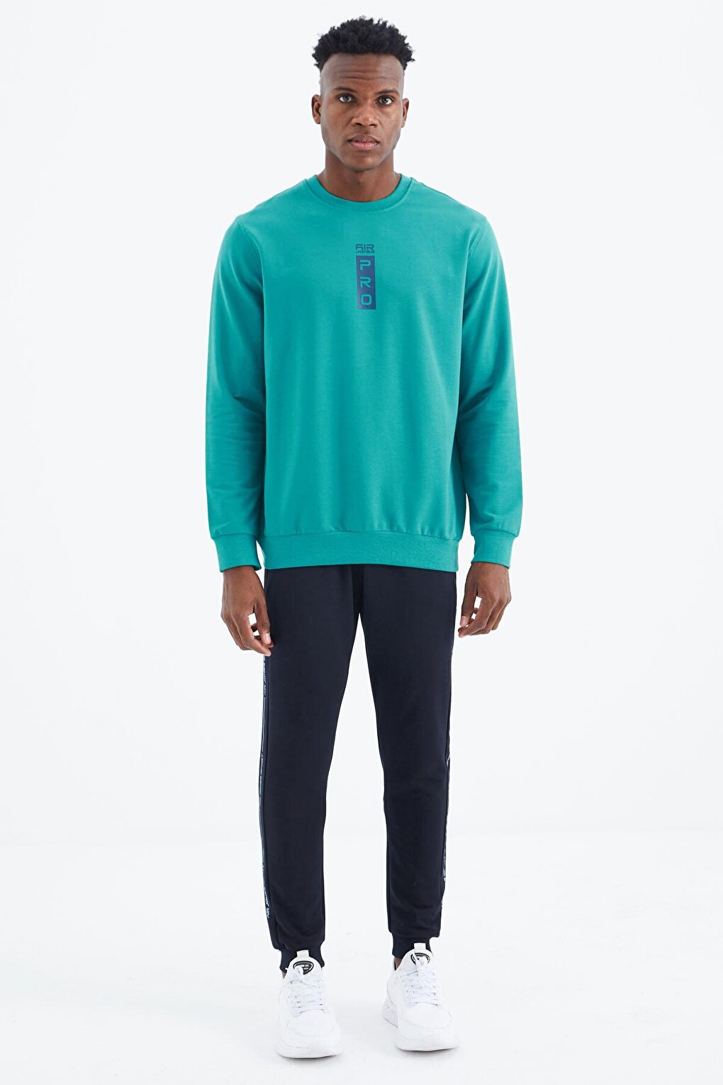 Leroy Sea Green O Neck Men's Sweatshirt - 88306