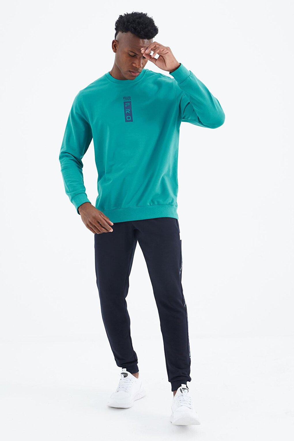 Leroy Sea Green O Neck Men's Sweatshirt - 88306