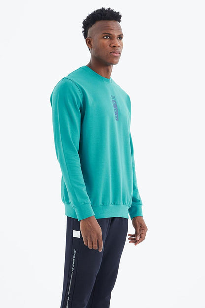 Leroy Sea Green O Neck Men's Sweatshirt - 88306