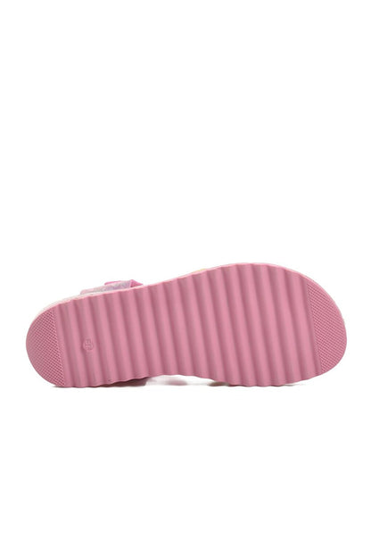 Pink Glittery Velcro Girls Sandals 1200-F