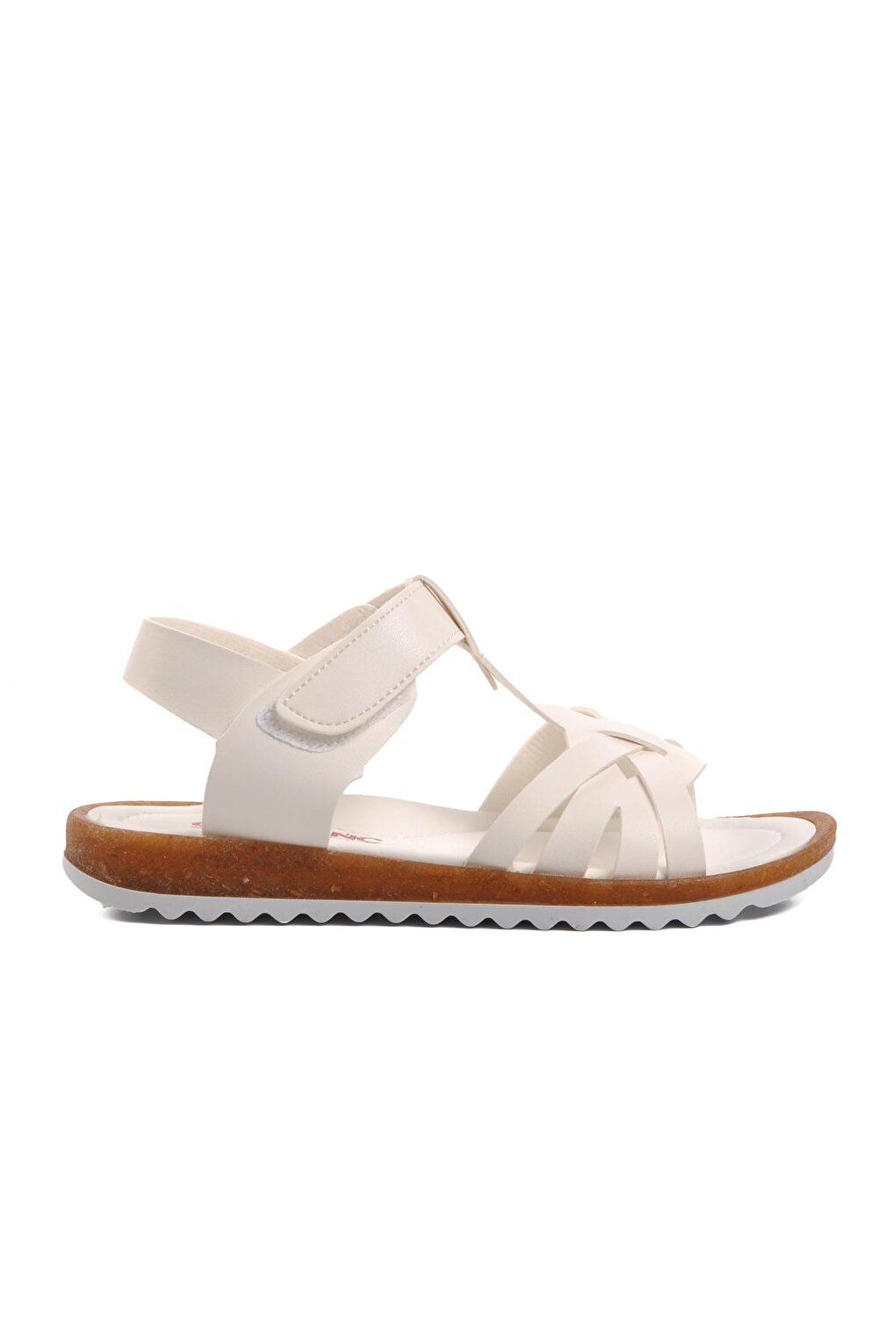 White Velcro Girls Sandals 1200-F