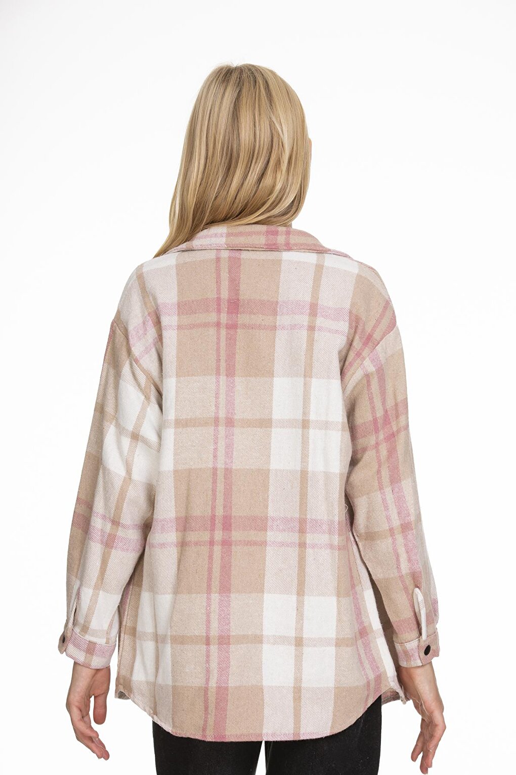 Girl's Leather Pocketed Plaid Shirt 9-14 Years Lx147