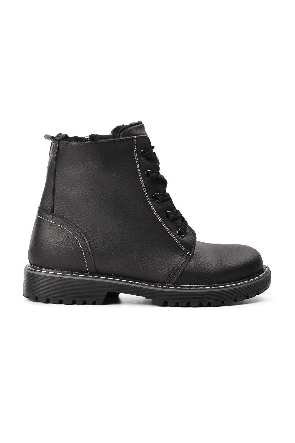 Şng 2301998-F Black Shearling Kids Boots