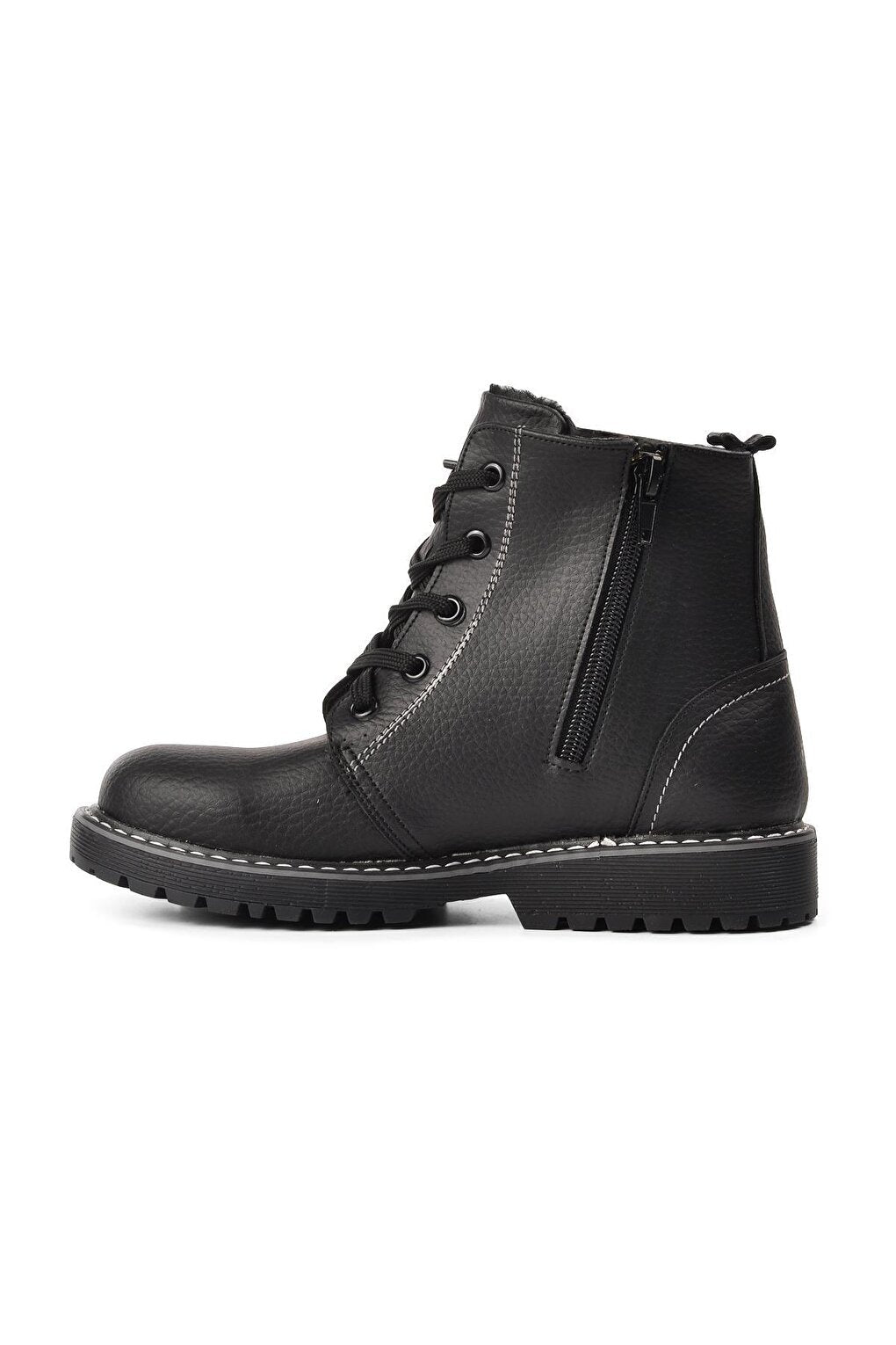 Şng 2301998-F Black Shearling Kids Boots