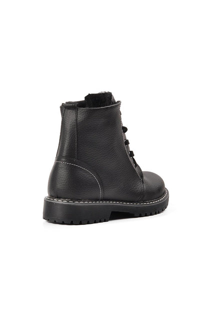 Şng 2301998-F Black Shearling Kids Boots