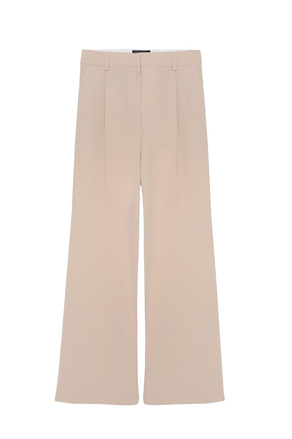 Dart Detailed High Waist Wide Leg Trousers Stone