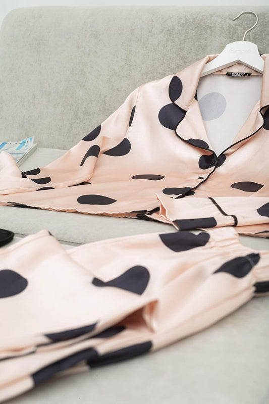 5-Piece Polka Dot Champagne Pajama Set