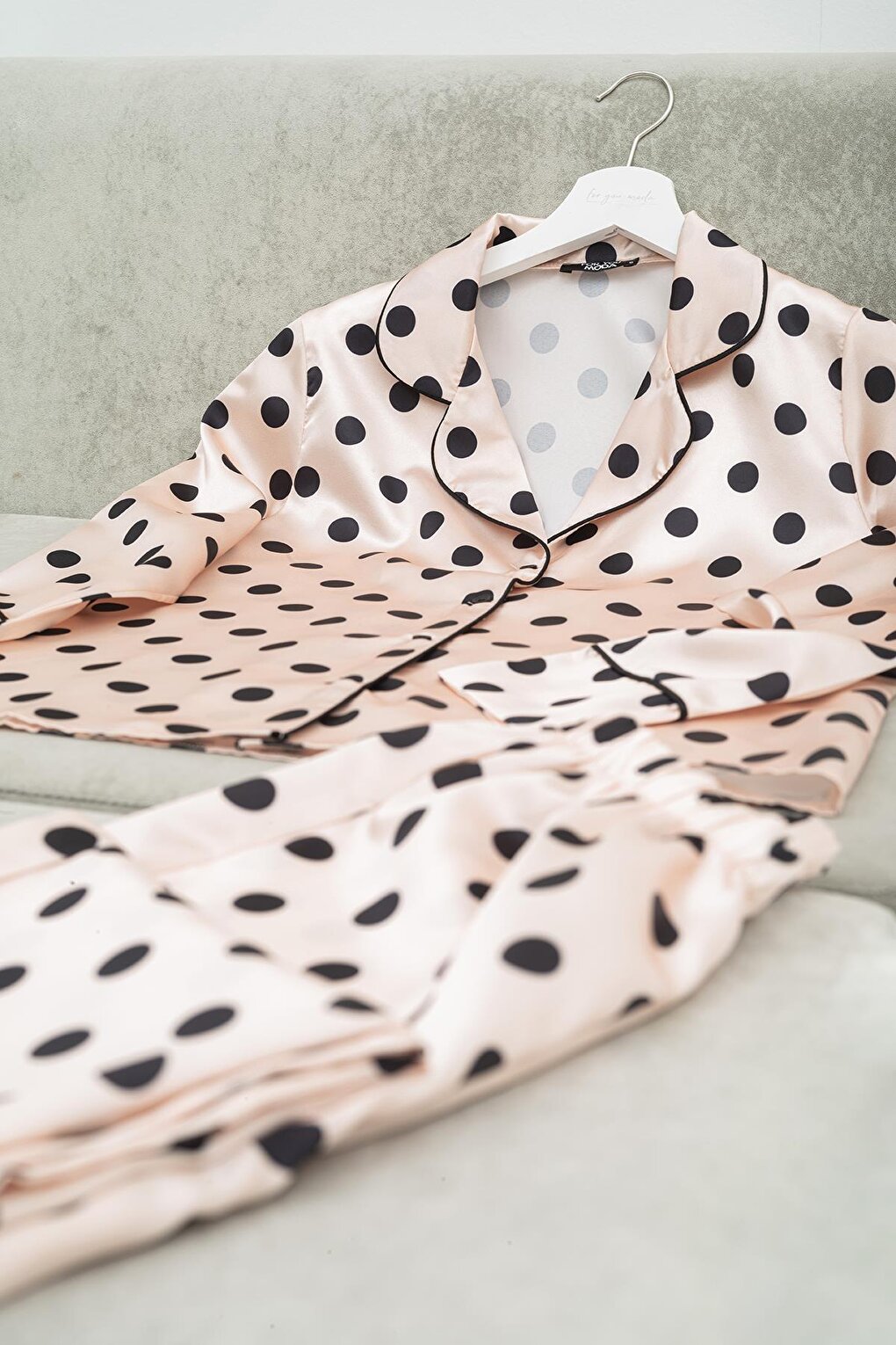 5-Piece Polka Dot Champagne Pajama Set