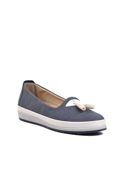 165 Navy Blue-White Genuine Leather Women Casual Shoes