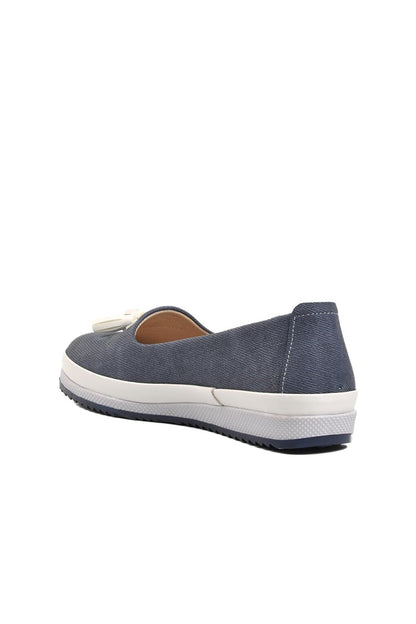 165 Navy Blue-White Genuine Leather Women Casual Shoes