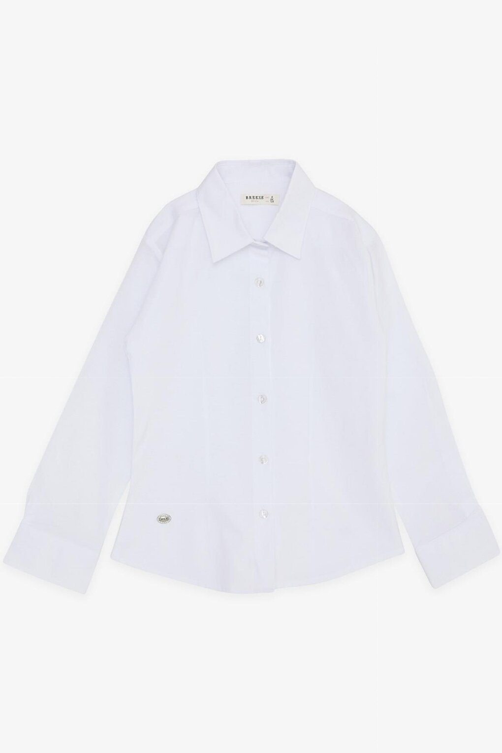 Girl's Shirt Buttoned White with Coat of Arms (8-12 Years)