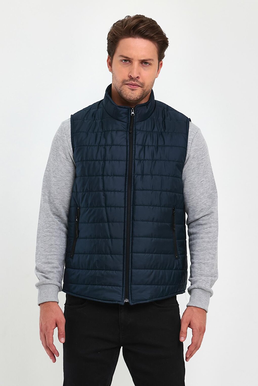 Quilted Stand Collar Men's Vest