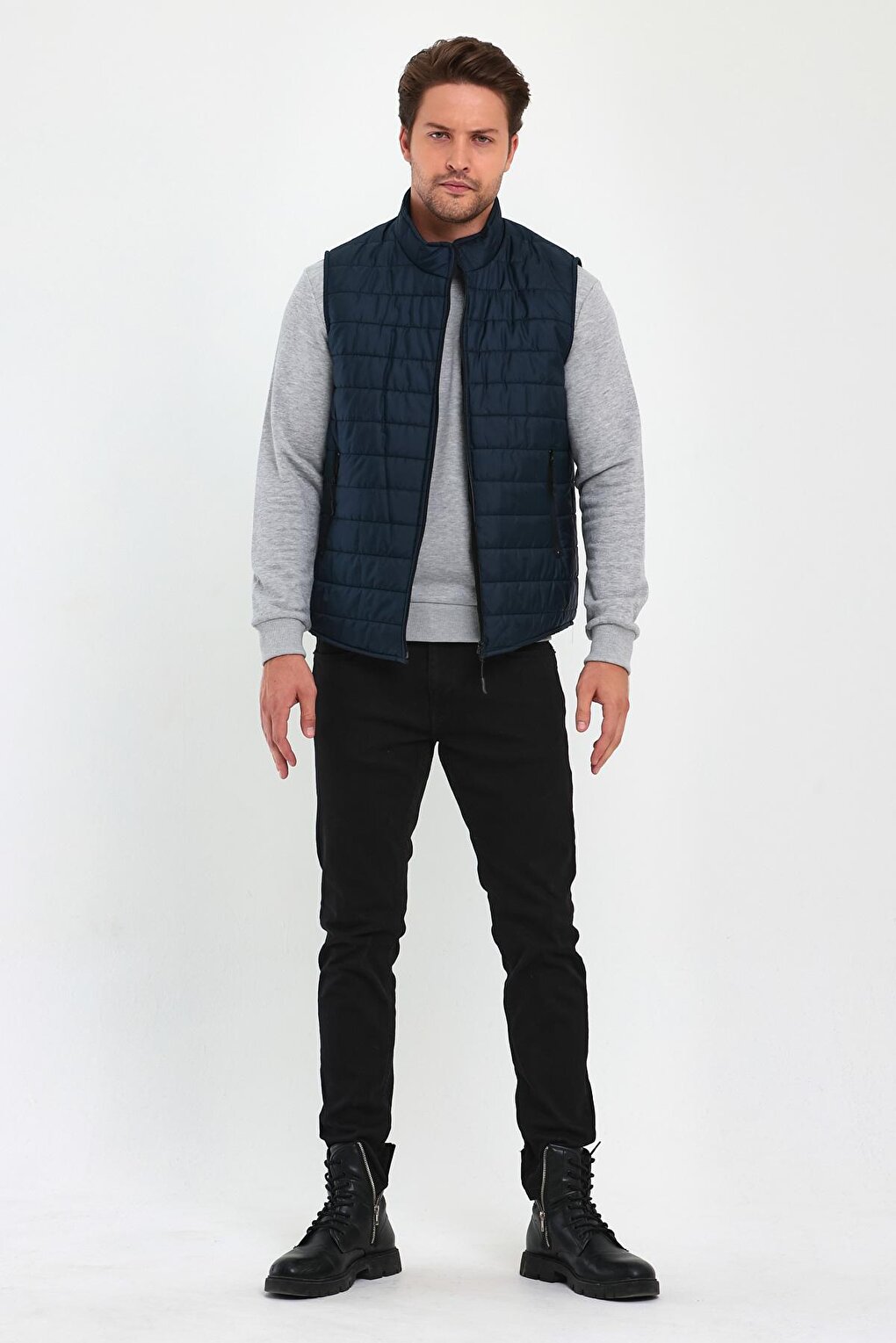 Quilted Stand Collar Men's Vest