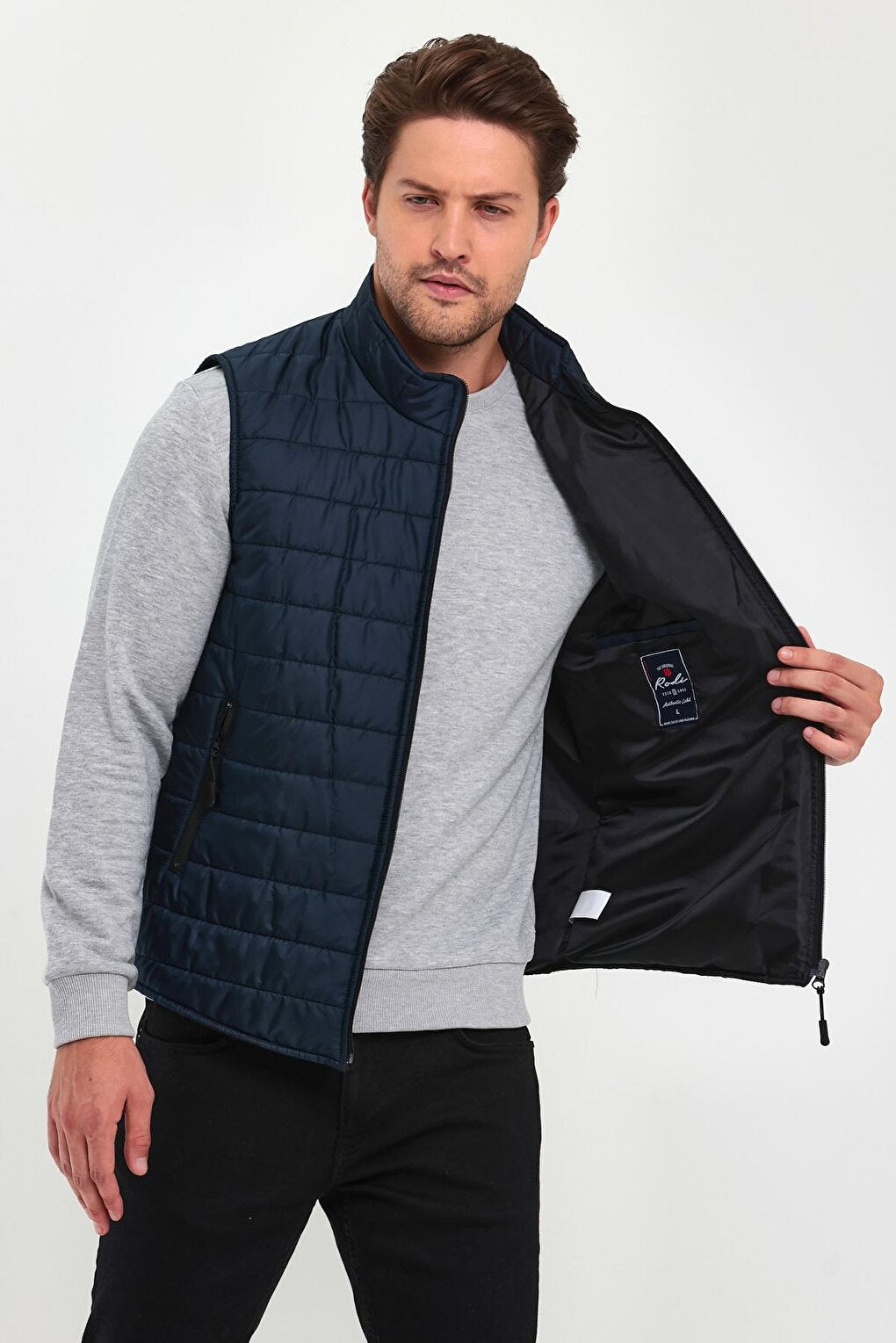 Quilted Stand Collar Men's Vest