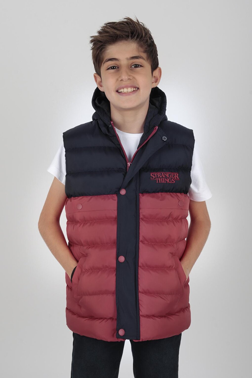 Boy's Stranger Embroidered Trend Puffer Vest Ak216162