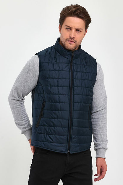 Quilted Stand Collar Men's Vest