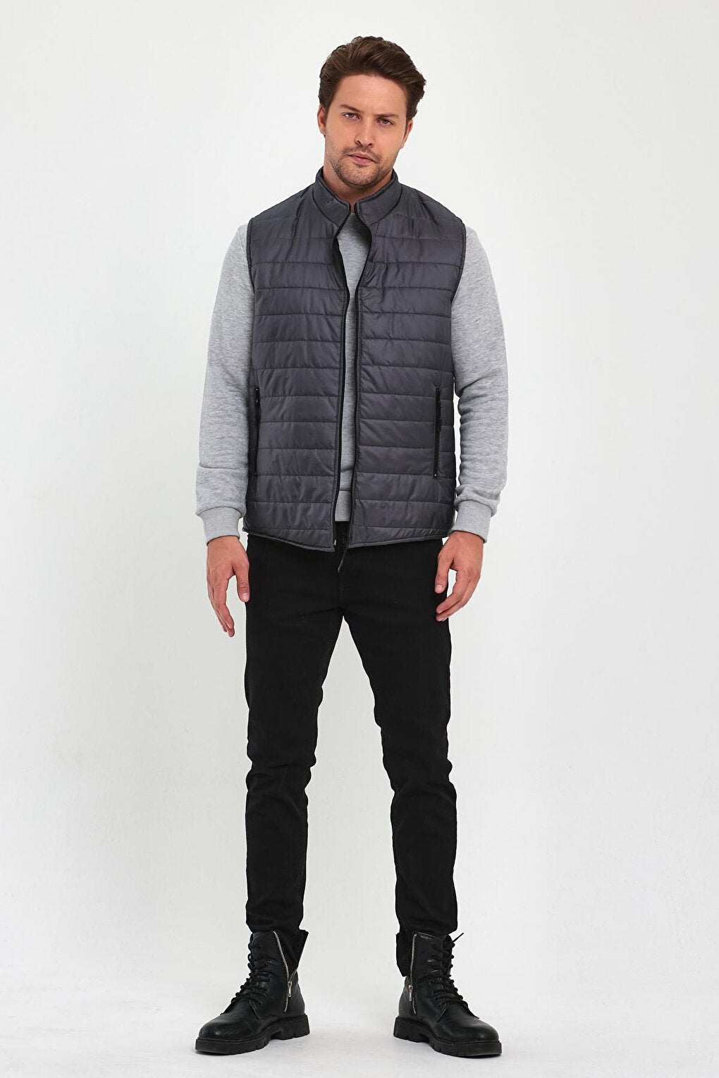 Quilted Stand Collar Men's Vest