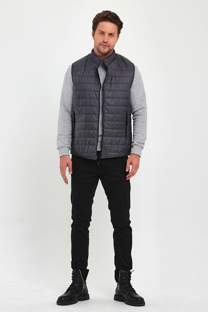 Quilted Stand Collar Men's Vest