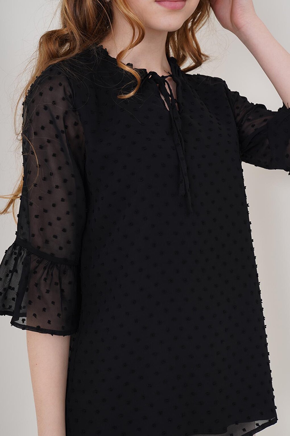 0415 Black Chiffon Blouse