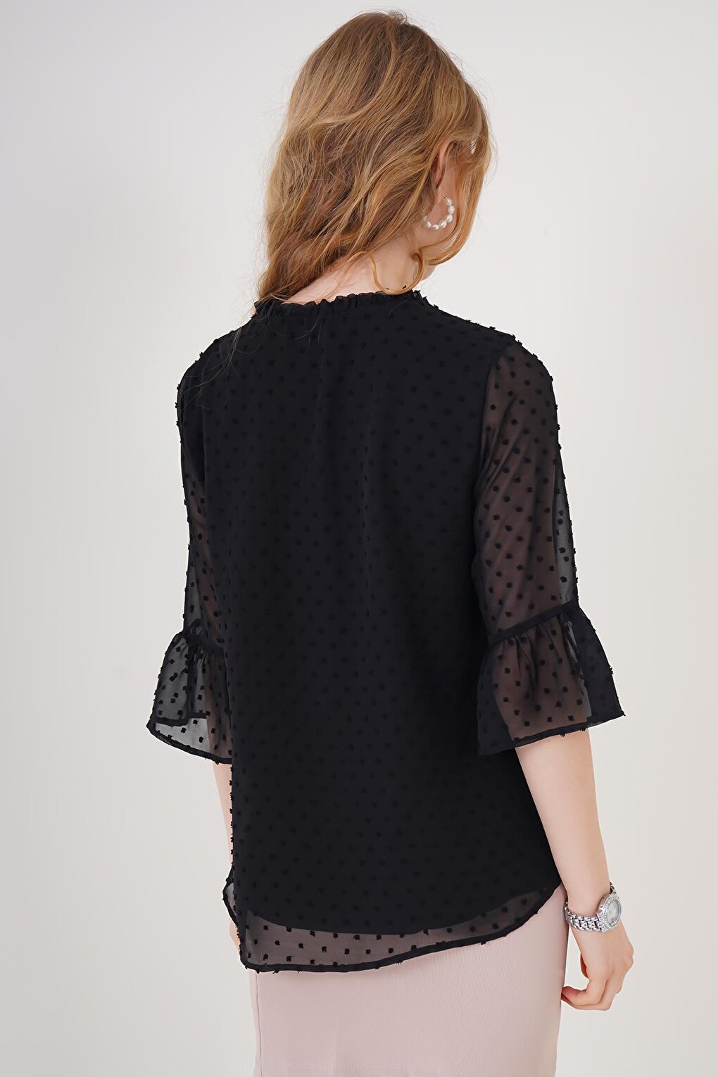 0415 Black Chiffon Blouse