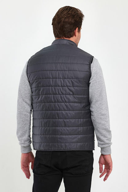 Quilted Stand Collar Men's Vest