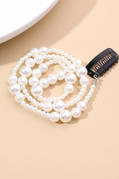 Pearl Hair Rope Long Studs Hair Post Hair Clip Buckle