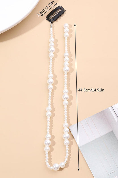 Pearl Hair Rope Long Studs Hair Post Hair Clip Buckle