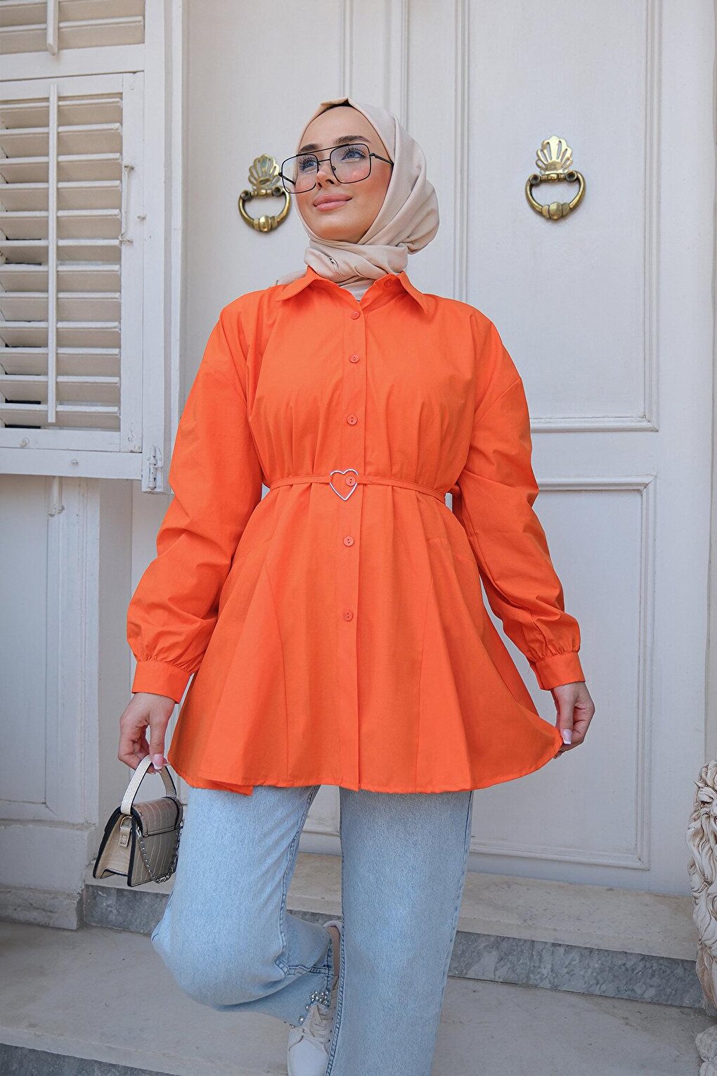 Shirt with Heart Accessories Orange