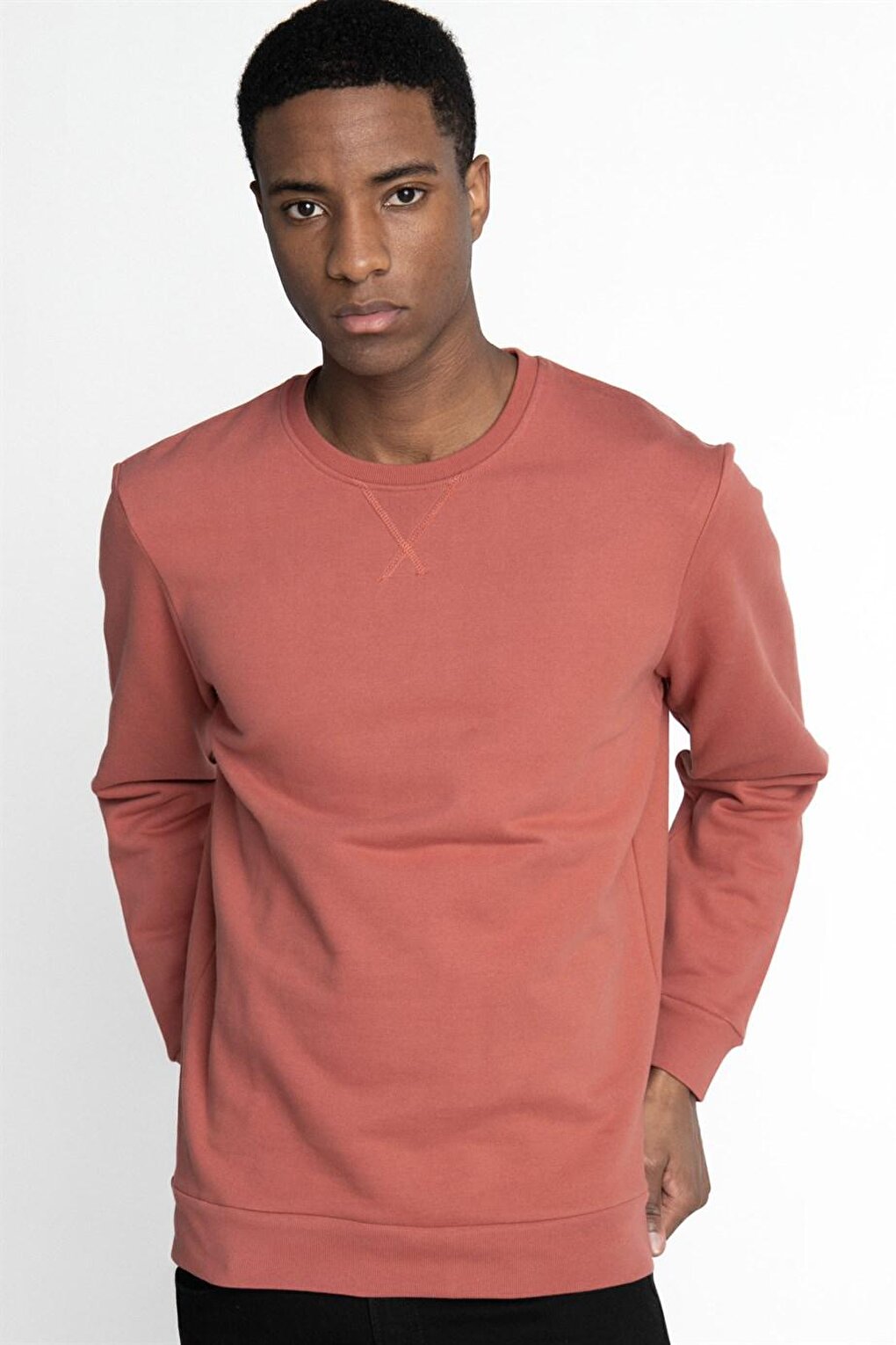 Cotton Crew Neck Basic Unisex Pomegranate Blossom Sweatshirt