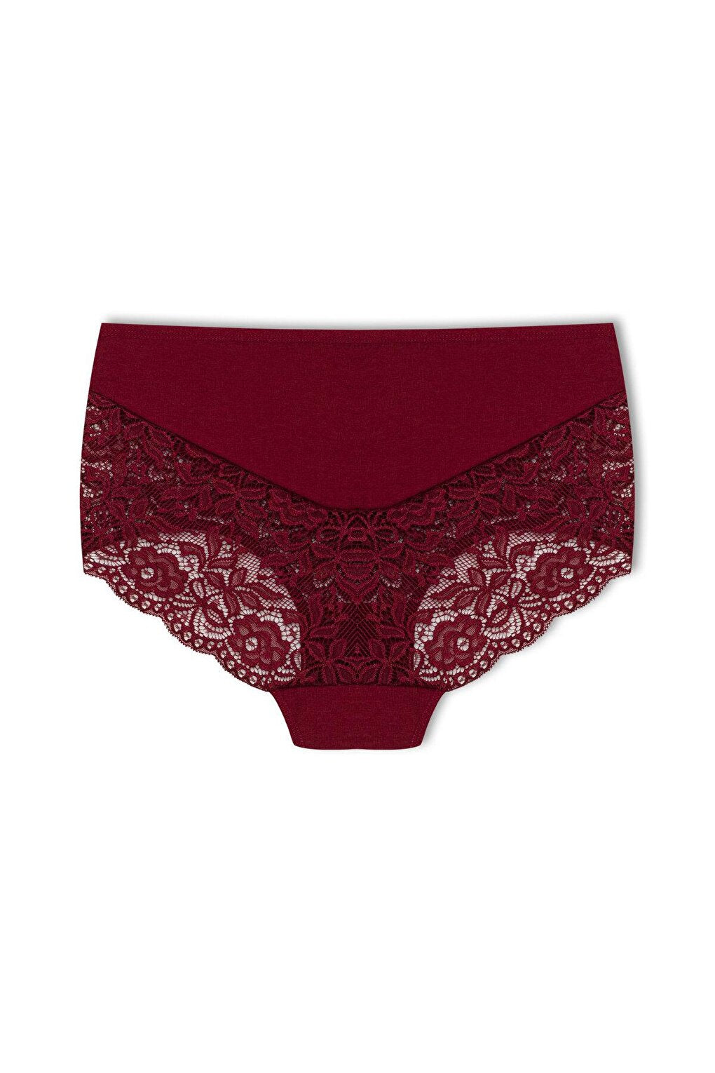 Cotton Back and Front V Lace High Waist Plus Size Women's Panties 3-Piece