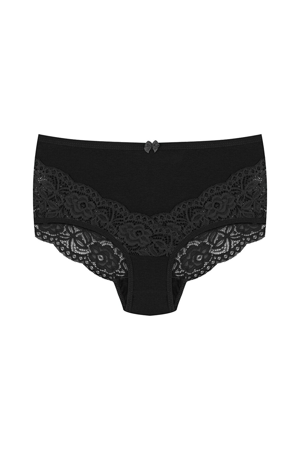 Cotton Back and Front V Lace High Waist Plus Size Women's Panties 3-Piece