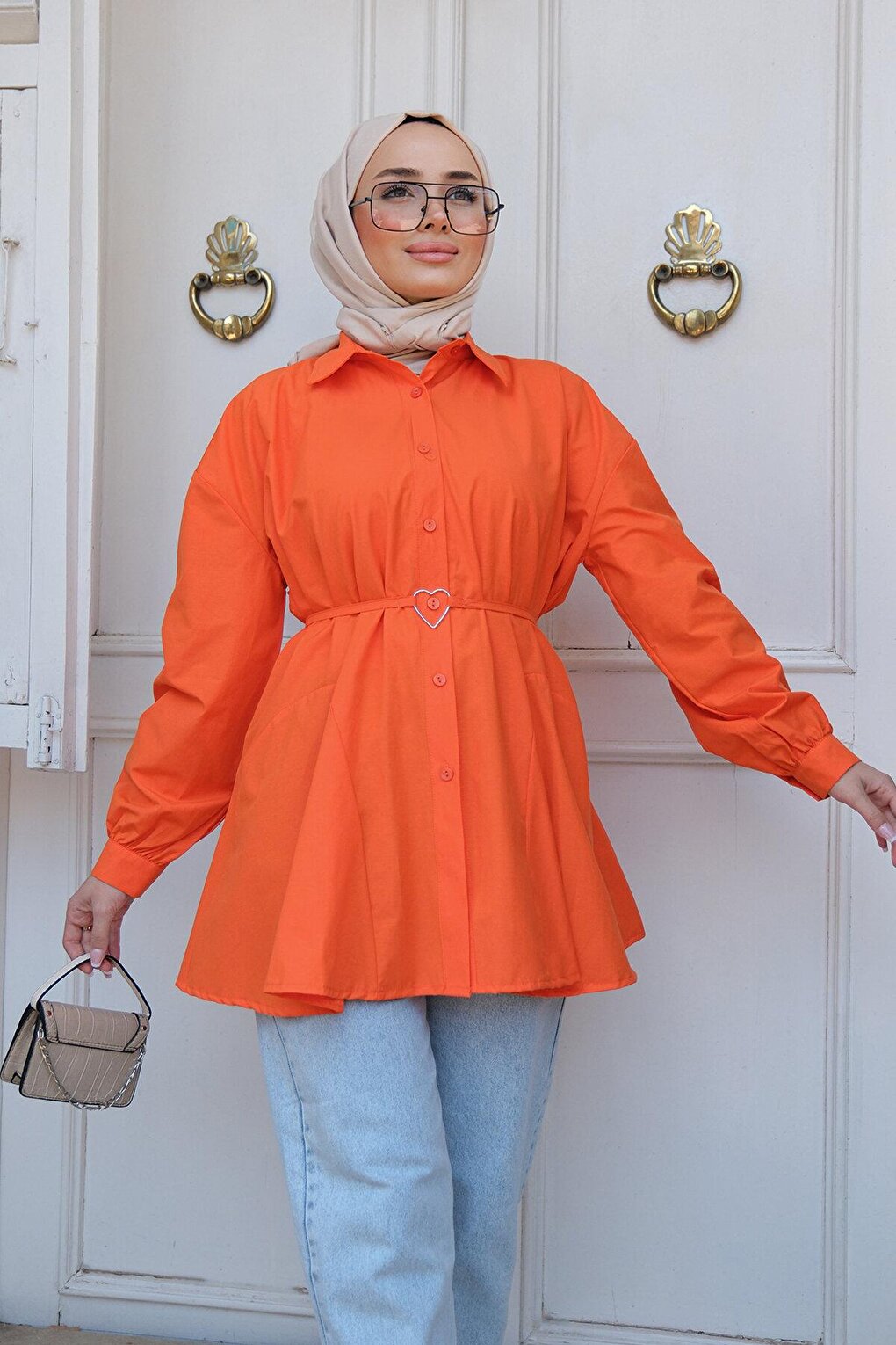 Shirt with Heart Accessories Orange