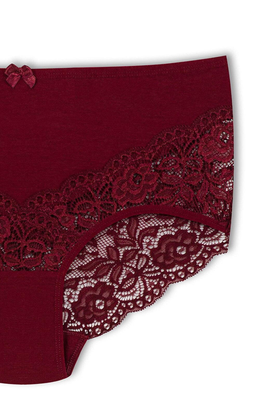 Cotton Back and Front V Lace High Waist Plus Size Women's Panties 3-Piece