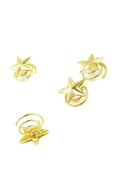 Star Hair Screw Clasp Set of 4