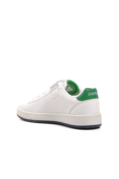 1539-F White-Green Velcro Children's Sneaker