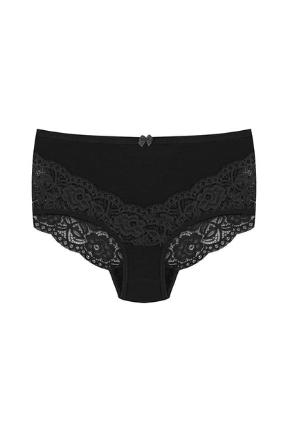 Cotton Back and Front V Lace High Waist Plus Size Women's Panties 3-Piece