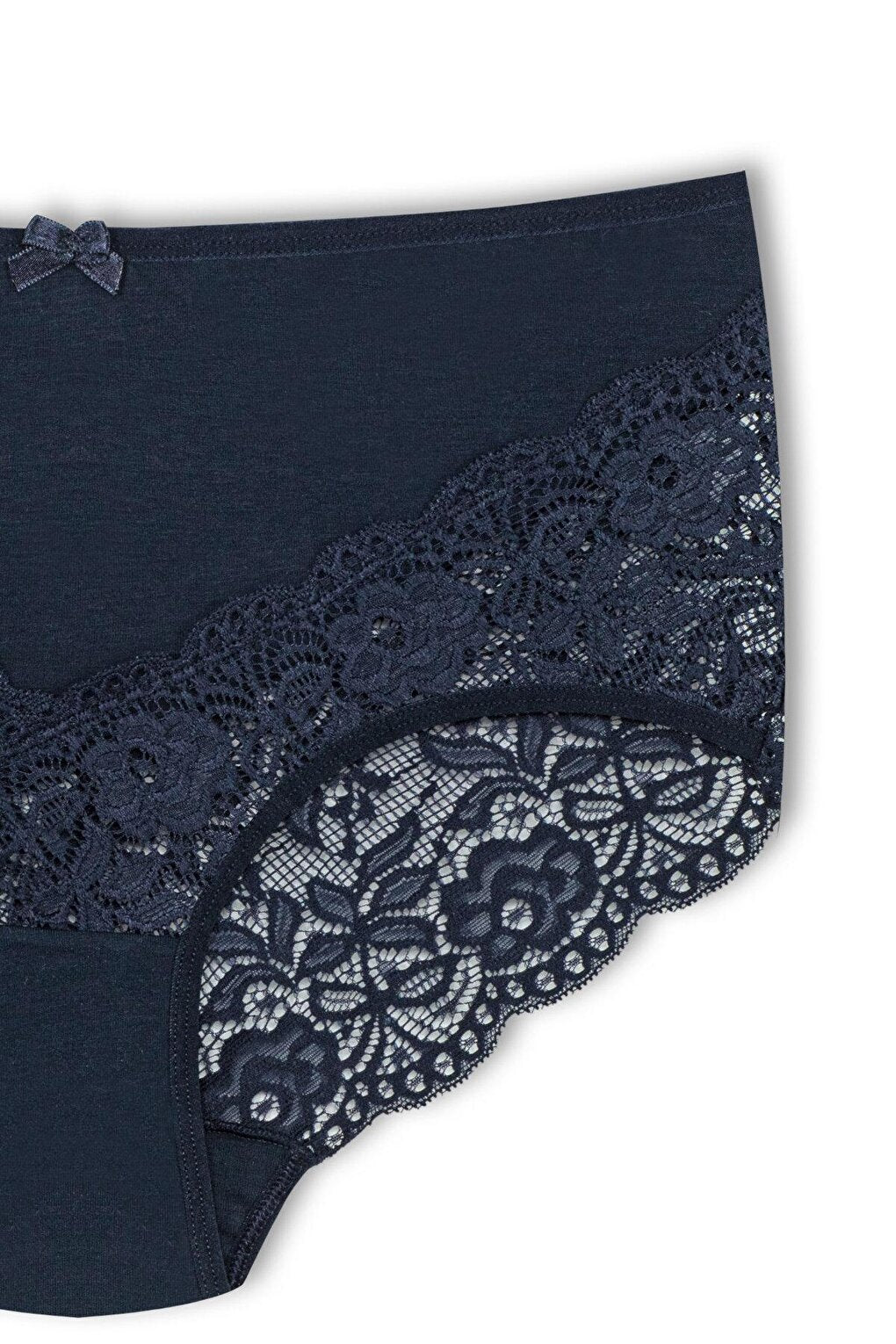 Cotton Back and Front V Lace High Waist Plus Size Women's Panties 2-pack