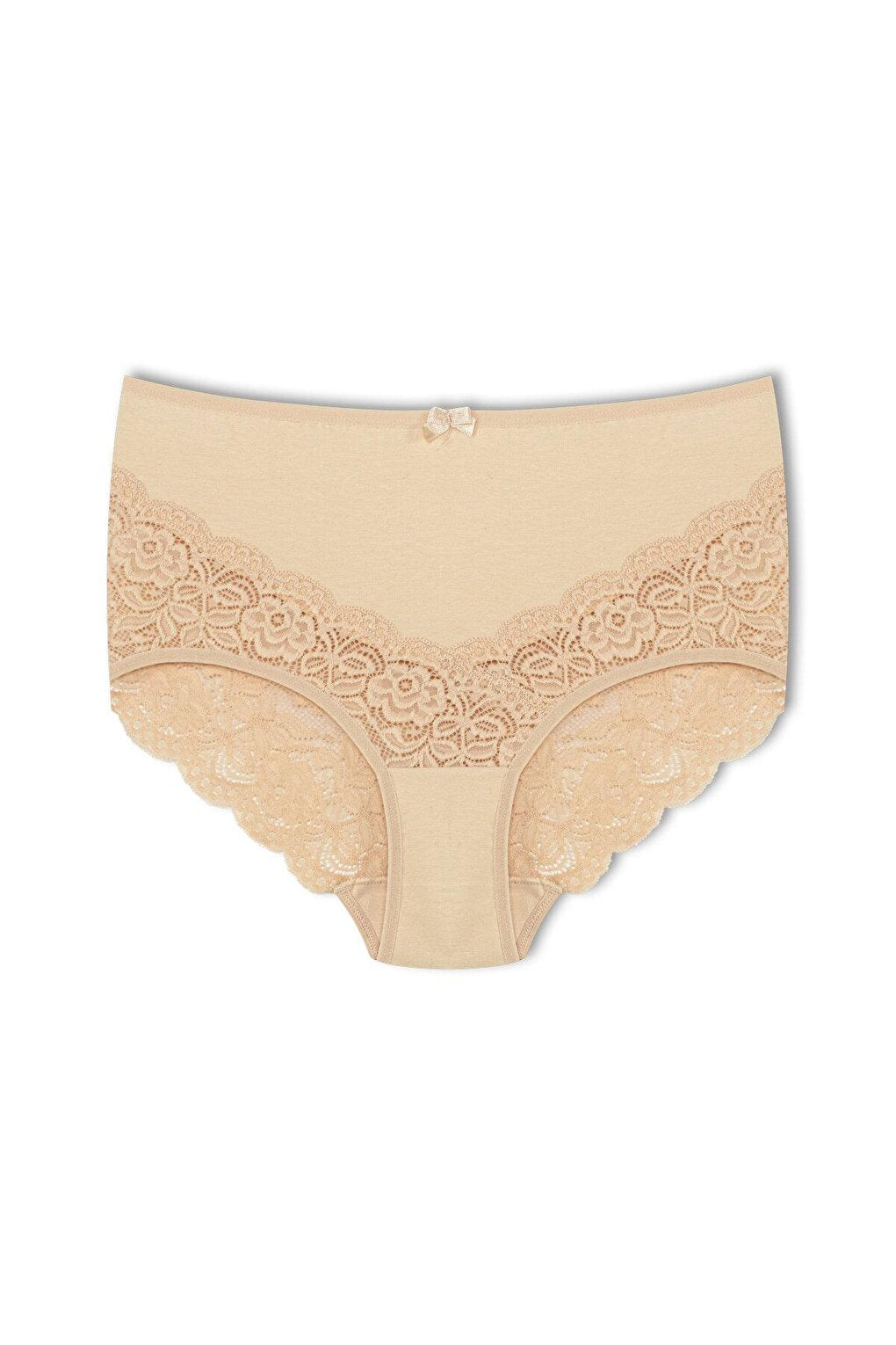 Cotton Back and Front V Lace High Waist Plus Size Women's Panties