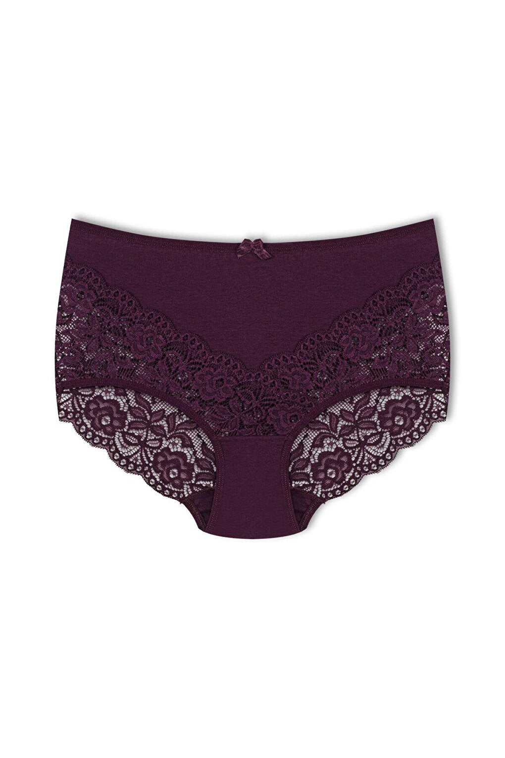 Cotton Back and Front V Lace High Waist Plus Size Women's Panties