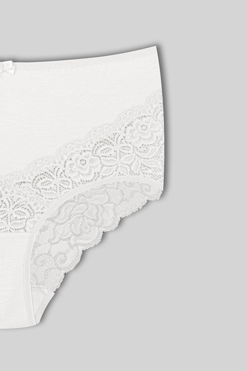 Cotton Back and Front V Lace High Waist Plus Size Women's Panties