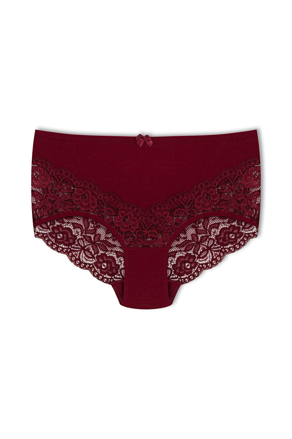 Cotton Back and Front V Lace High Waist Plus Size Women's Panties