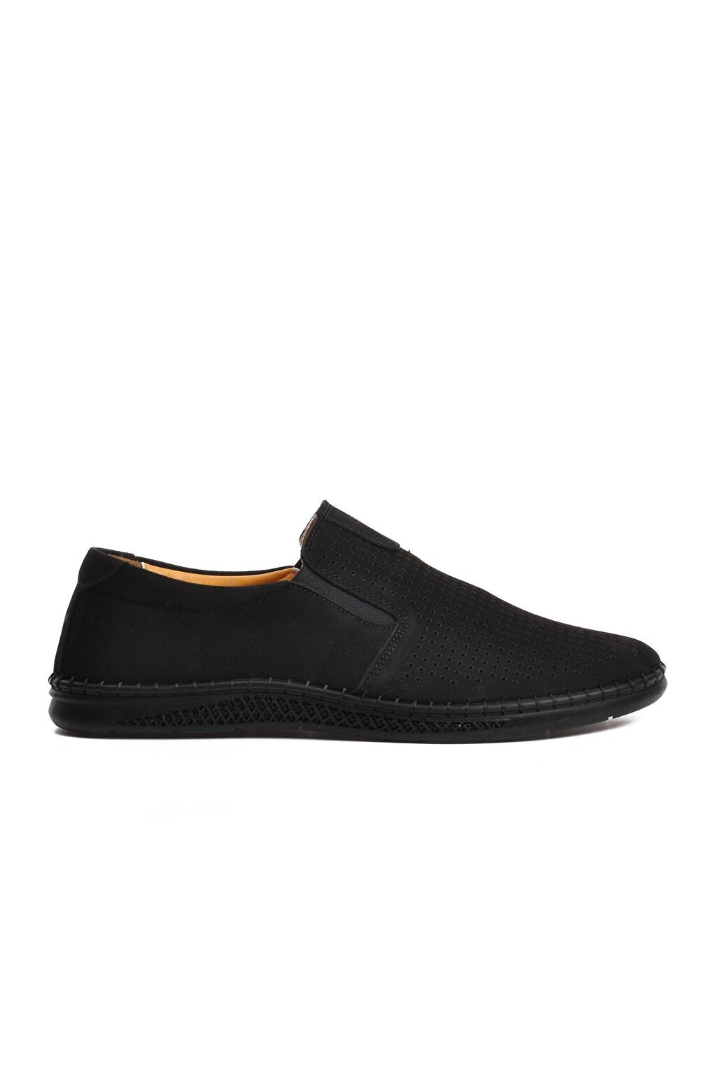 057Y Black Nubuck Genuine Leather Men's Shoes