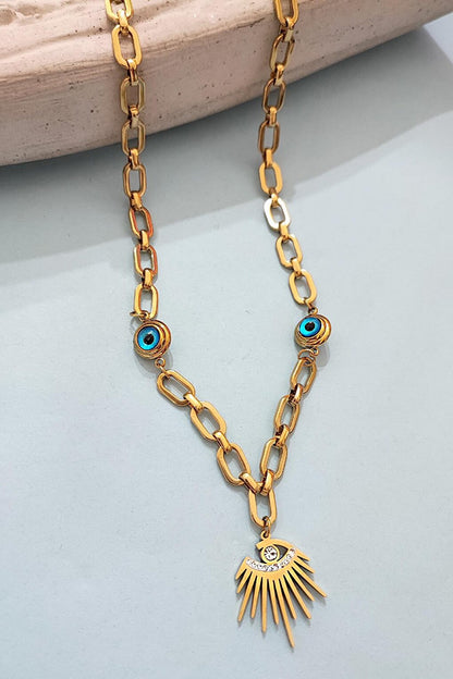 Stainless Steel Eye Pendant Birthday Necklace