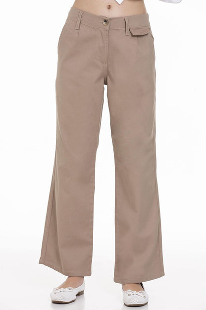 Girl's Wide Leg Gabardine Trousers 9-14 Years Lx249