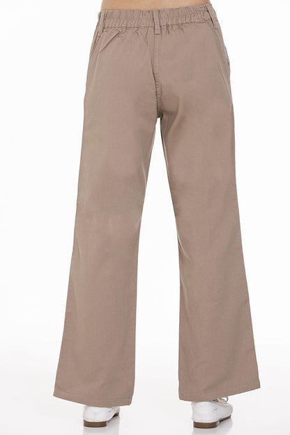 Girl's Wide Leg Gabardine Trousers 9-14 Years Lx249