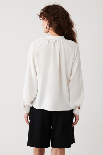 Pleated Detailed Shirt-White