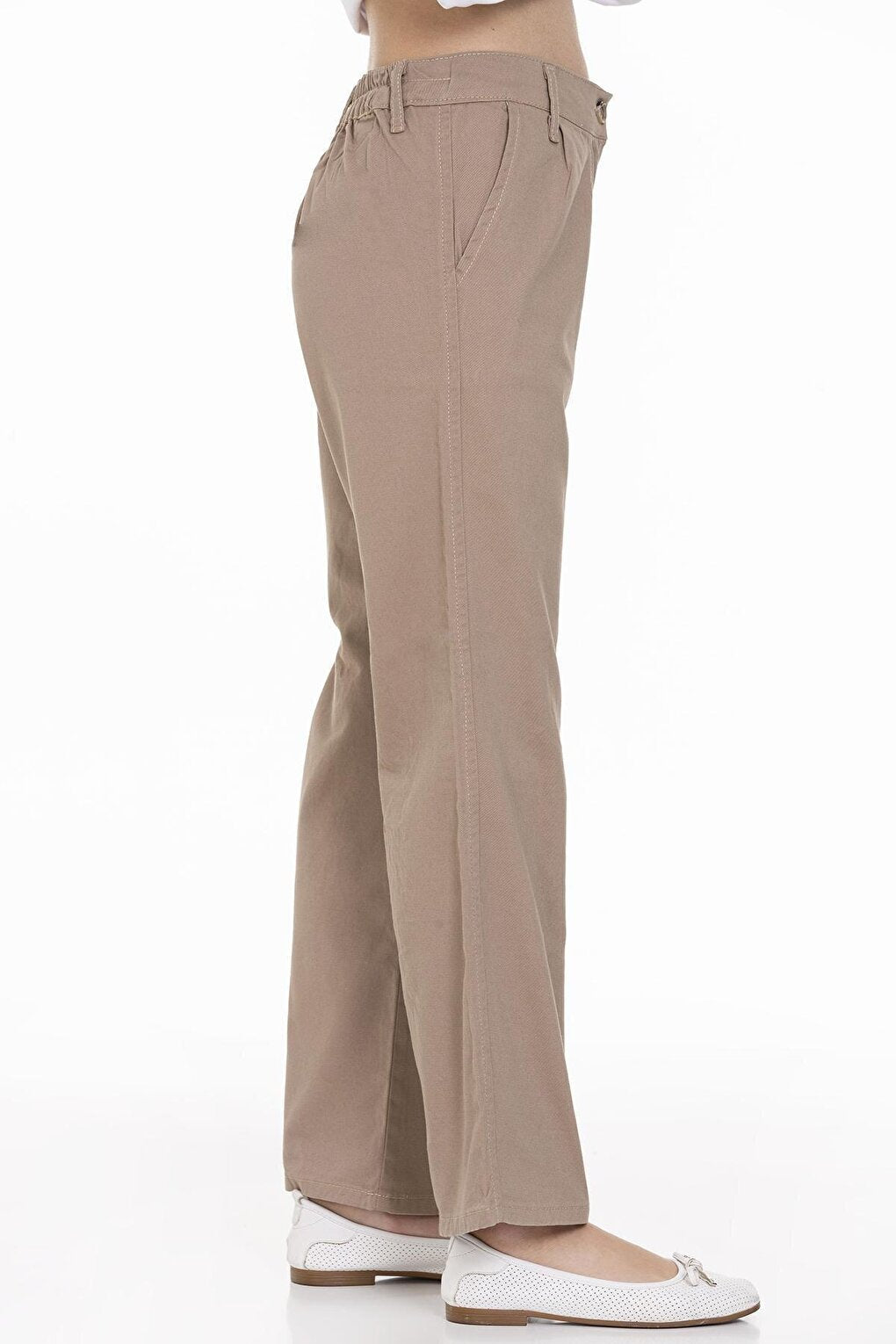 Girl's Wide Leg Gabardine Trousers 9-14 Years Lx249