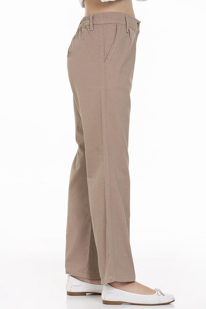 Girl's Wide Leg Gabardine Trousers 9-14 Years Lx249