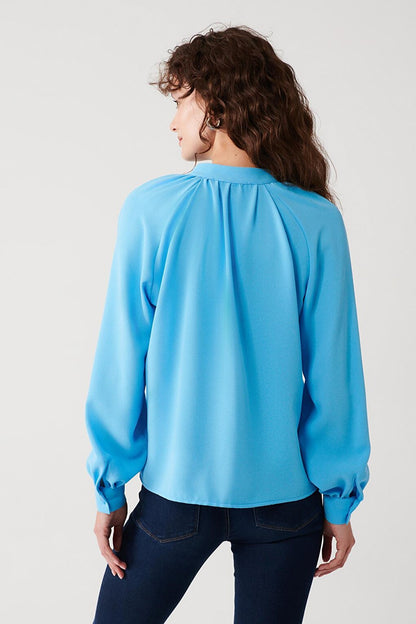 Pleated Detailed Shirt-Blue