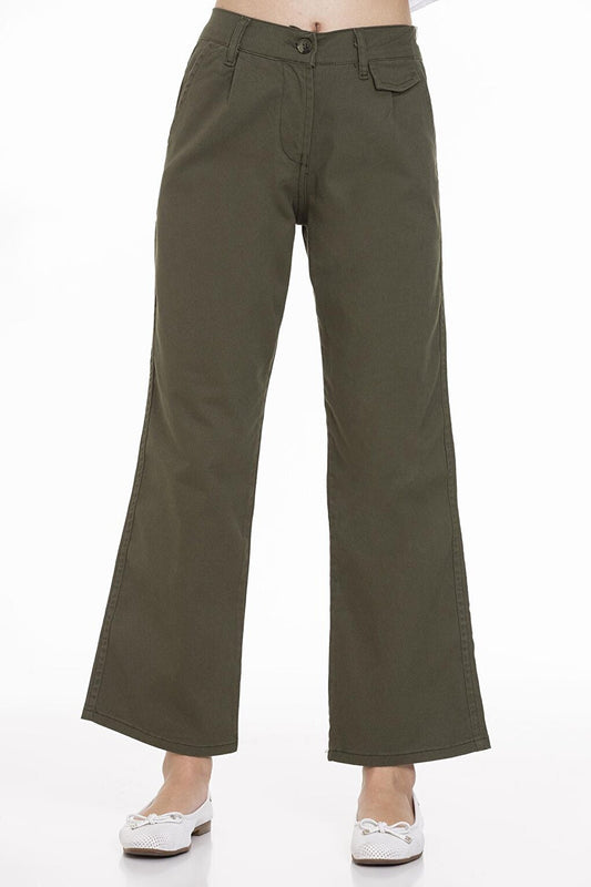 Girl's Wide Leg Gabardine Trousers 9-14 Years Lx249